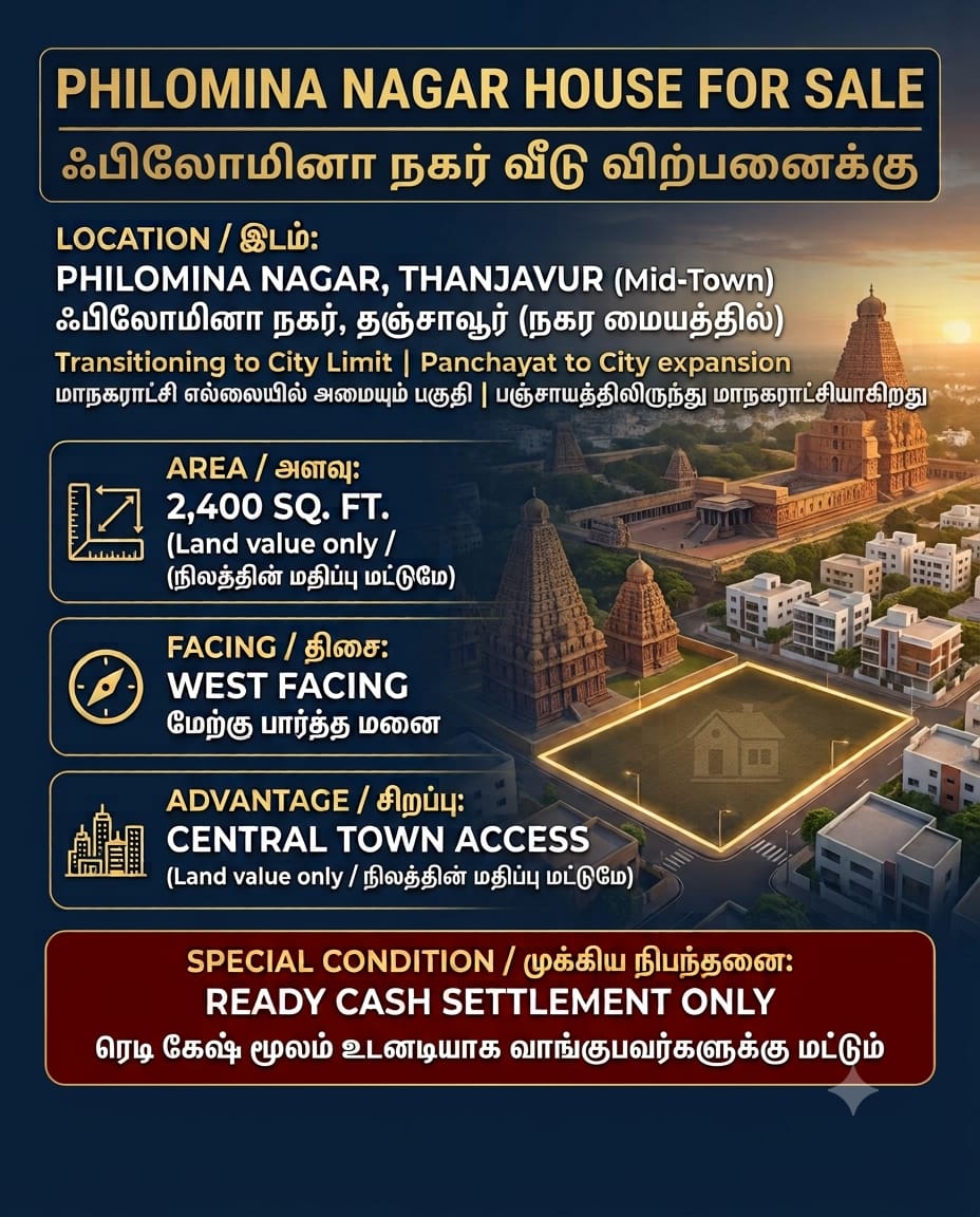 House  for sale at Thanjavur 