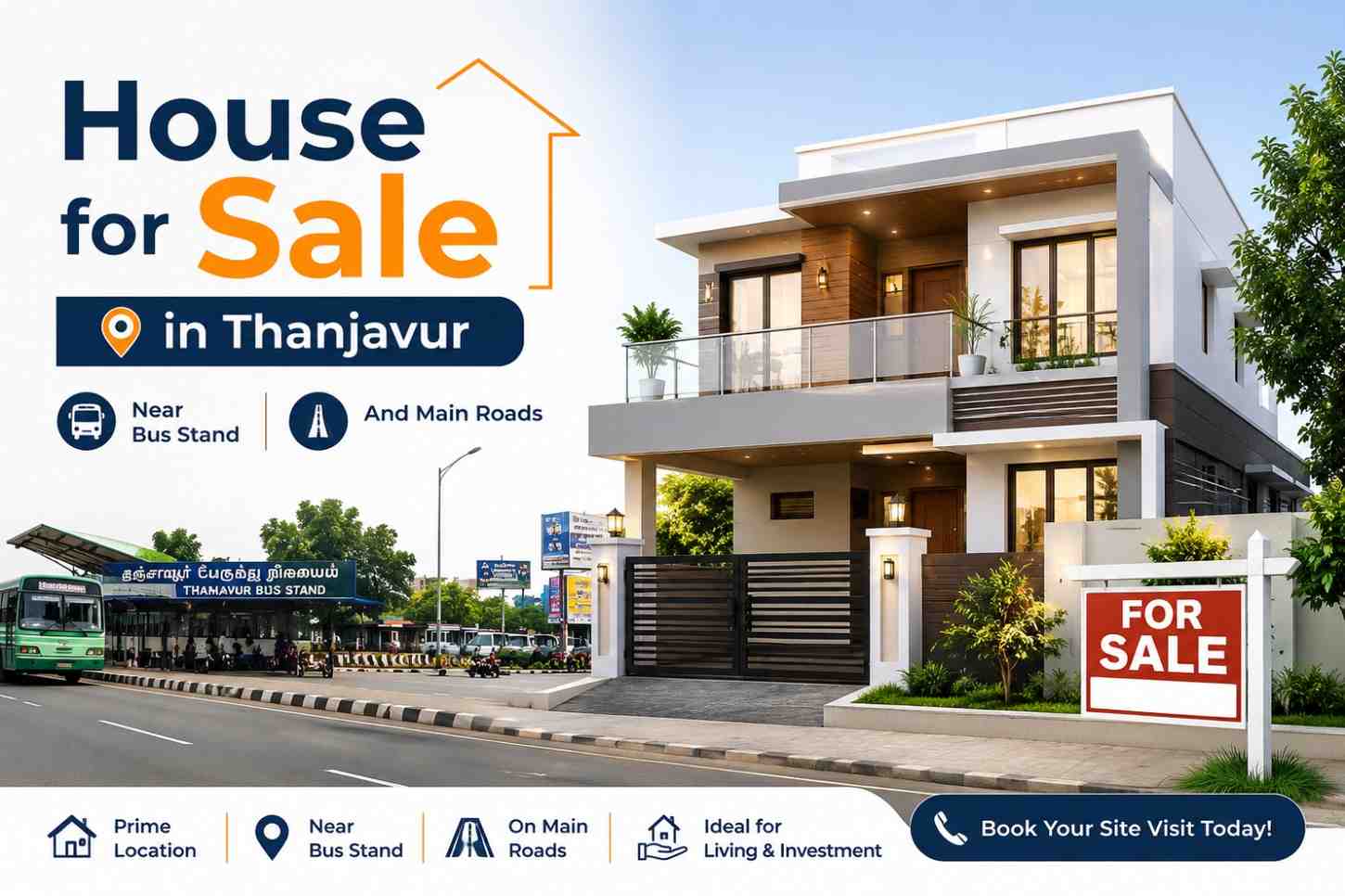 House for Sale in Thanjavur Near Bus Stand and Main Roads