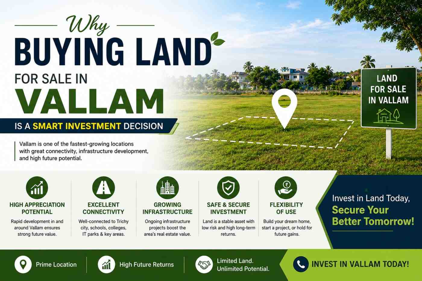 Why Buying Land for Sale in Vallam Is a Smart Investment Decision