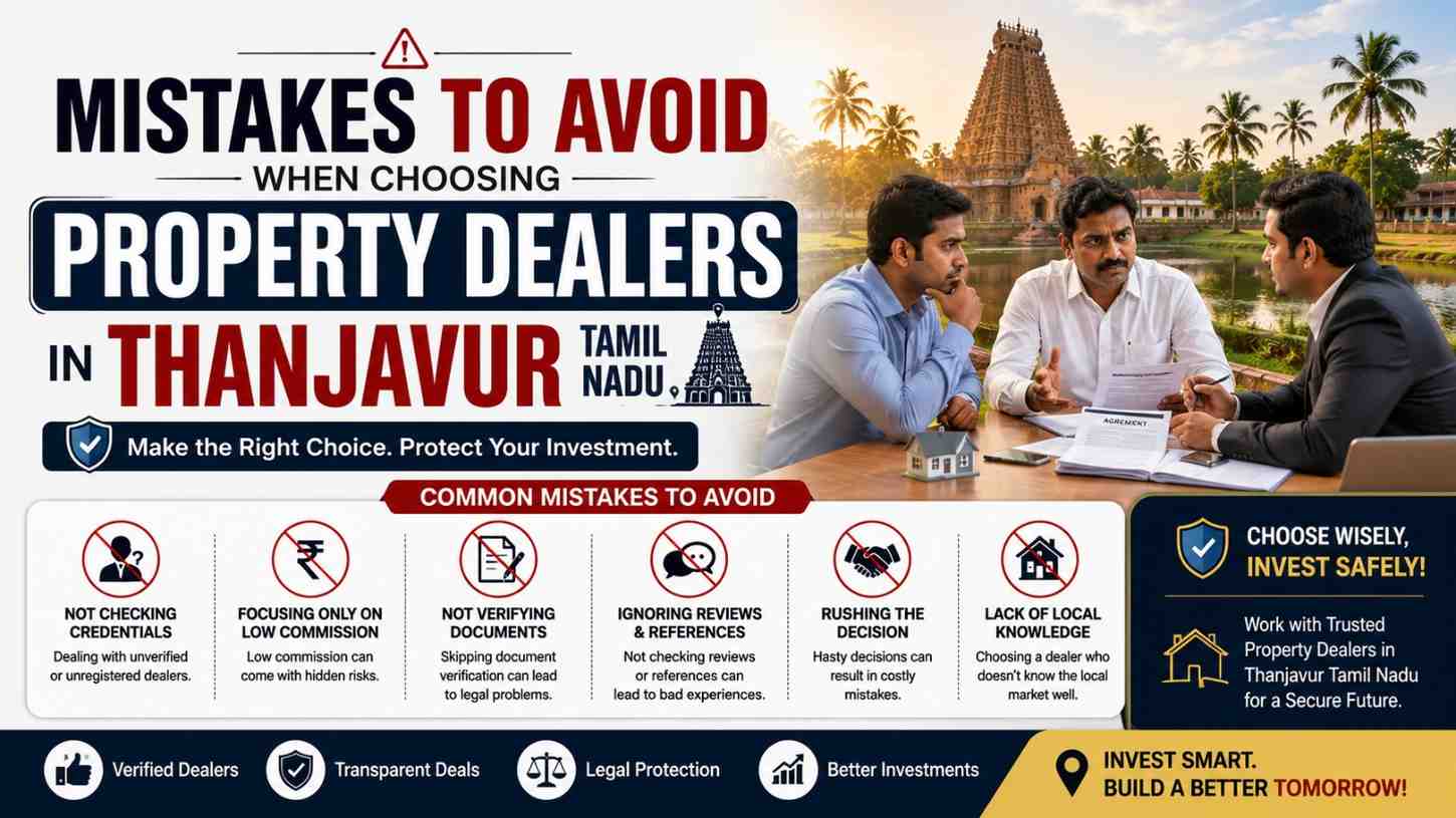 Mistakes to Avoid When Choosing Property Dealers in Thanjavur Tamil Nadu